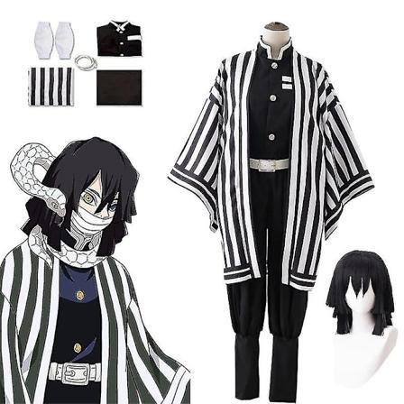 Anime Demon Slayer Iguro Obanai Kimetsu No Yaiba Tanjirou Valkoinen K rme Peruukki Aikuisten Kimono Halloween Juhlat Cosplay Asut-Xin White XXL