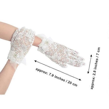 Blomstrete blondehansker, vintage operahansker for kvinner, klassiske bryllupshansker, elastiske