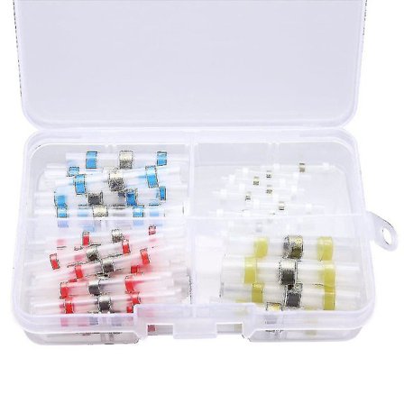 50 st Sortiment Lödhylsa Värmekrympande anslutningar Elkabel Tråd Vattentät isolerade kopplingssats