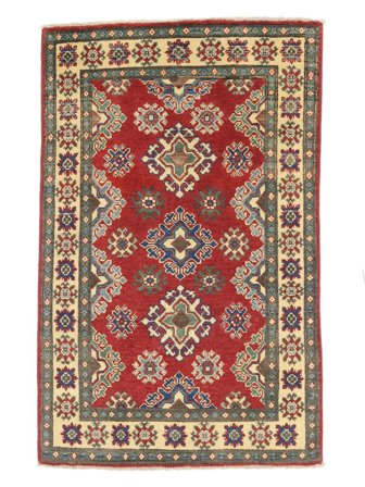 Kazak Fine Rug 79X122 Dark Red/Brown Wool, Afghanistan