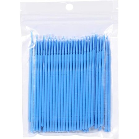 Engångs nano bomullsspetsar mascara applikatorborste (blå) 100 st