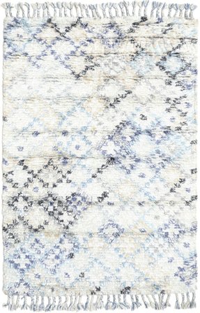 Greta 120X180 Petit Blanc Crème/Bleu Tapis De Laine