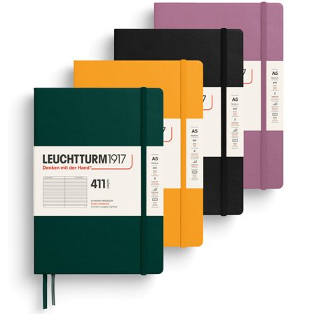 Leuchtturm1917 Notebook A5 Medium Expanded 411 Ruled Forest Green