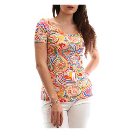 Love Moschino, W-4H56-00-E2338 Short sleeve top Pomarańczowy, Kobieta, Rozmiar: S