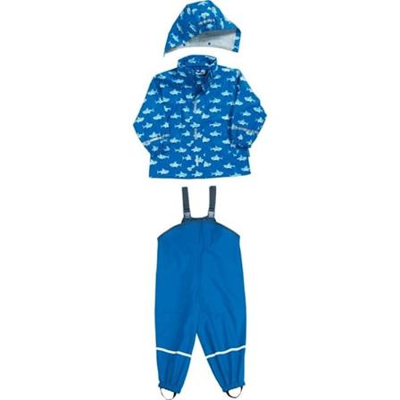 Playshoes Sharks Allover vattentät jacka för barn blå 9-10 år gammal