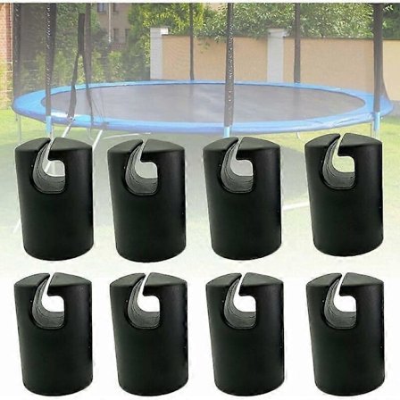 Trampolinhat Trampolin Endestykke Trampolinkrog Trampolin Reservedele Trampolintilbehør Stolpelåg til Trampolinnet Pinde 32 MM 8 Dele Sort-tfrf