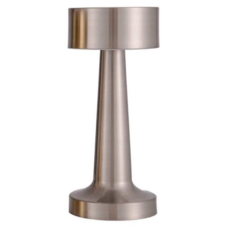 Retro Uppladdningsbar Bordslampa av Metall Dimmer Silver