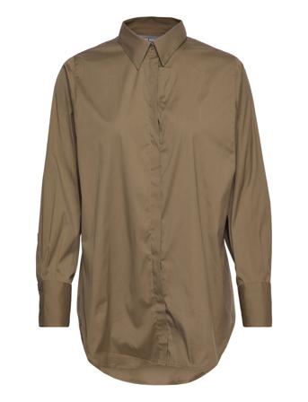 Enola Shirt Långärmad Skjorta Brun MOS MOSH