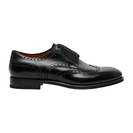 Santoni, Leather derby lace-up shoes Czarny, Mężczyzna, Rozmiar: 43 EU