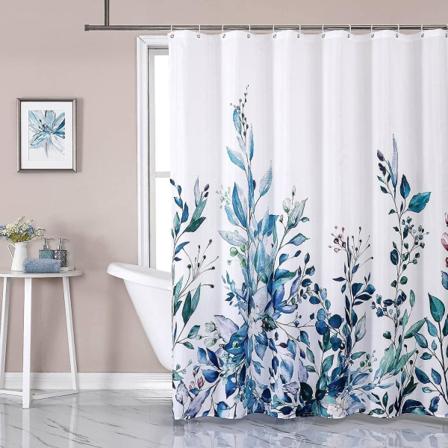3D-trykt dusjforheng gulvmatte polyester vanntett og antimugg hjem hotell bad dusj