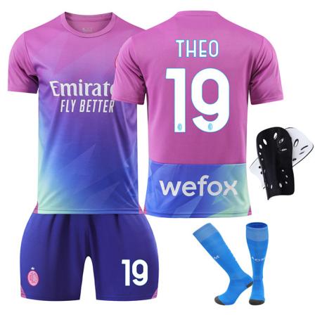 fotbollsdräkt 9 Giroux 10 Leo 11 Prisic 19 Teo 2324 AC 2 borta NO.19 with socks protective 28#150-155cm