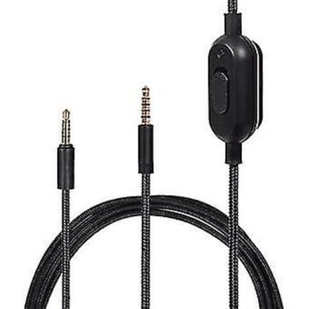 3,5 mm-kabel med kontroll för Logitech Gpro X G233 G433-hörlurar svart