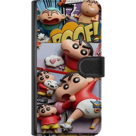 Kompatibelt Lommeboketui til Motorola Motorola Moto G15 Crayon Shin-chan collage med morsomme poser fargerik stil humoristiskt animeinspirert motiv