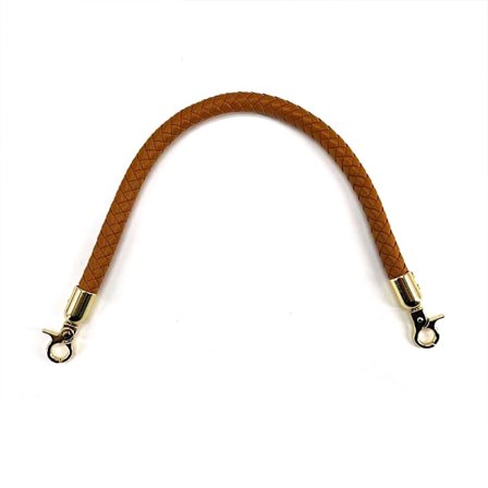 Udskiftningsremme i brunt læder til skuldertasker, håndtasker og punge med flettet håndtag