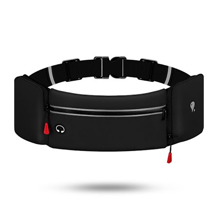 Løpebelte med sammenleggbar vannflaskeholder (vannflaske ikke inkludert), hydrerende løpe-mobiltelefonholder