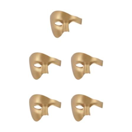 1/2/3/5 Bred appliceringshalva för olika tillfällen halvansikte golden 5Set