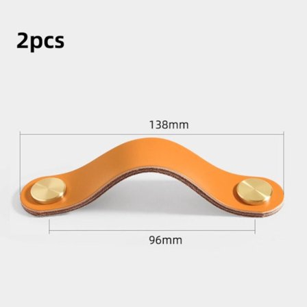 2 stk lærdørhåndtak Møbelhåndtak ORANGE 2 2