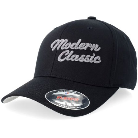 Iconic - Svart flexfit Keps - Modern Classic Grey 3d Wooly Combed Black Flexfit @ Hatstore