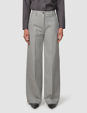 Shaping New Tomorrow - Damen - Essential Pants Wide - Light Grey Pinstriped - Wide Fit - Größe 25/32