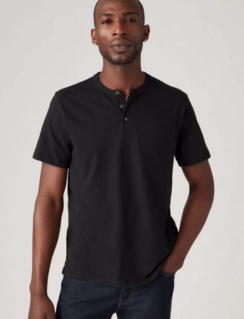 Levi's Ss Hm Henley Mineral Black - Black - L