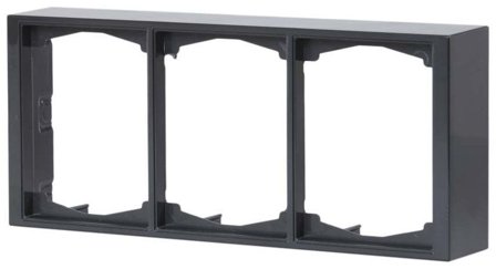 ABB Impressivo Förhöjningsram 2-vägs, antracit 3-fack, Strömbrytare & vägguttag