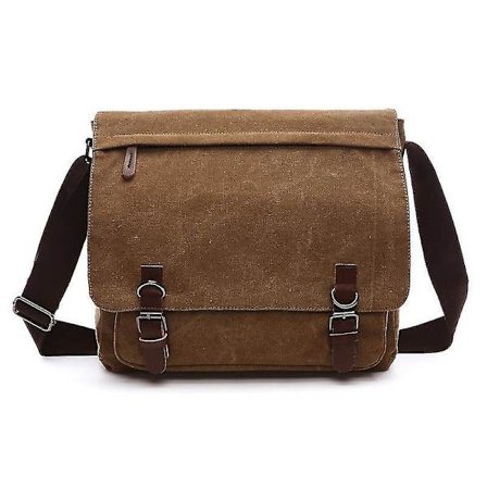 Canvas Messenger Business Computer Bag, Color: Cof Large