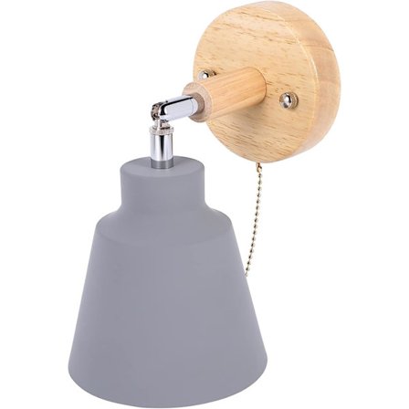 Puinen seinävalaisin LED-seinävalaisin kytkimellä sängyn viereen, makuuhuoneeseen, eteiseen, kylpyhuoneeseen, sisätiloihin, ilman E27-lamppua