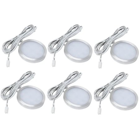 6 stk Innebygde LED-spotlights 12V 3W Innfelte taklamper for bobil, campingvogn, båt, varmhvit