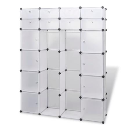 Vidaxl Förvaringsskåp Med 18 Utrymmen Vit 37x146x180,5 Cm Vit