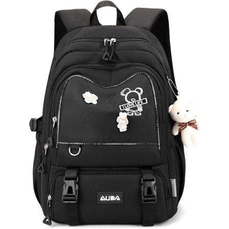 Rygsæk til piger, skole tasker til piger, folkeskole elever bogtaske, børnerygsæk med vedhæng og pins udendørs rygsække til piger