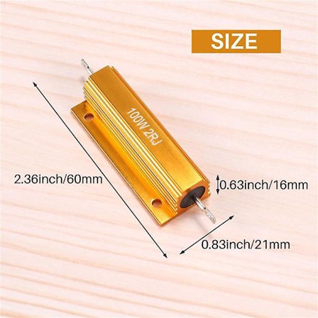 Kultainen alumiinikuorinen vastus, resistanssi 100W, 2 Ohm 2R