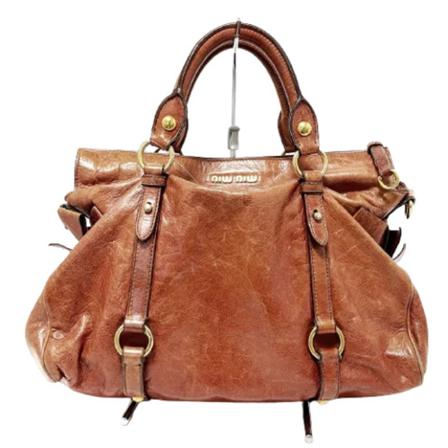 Miu Miu Pre-owned, Pre-owned Leather handbags Bruin, Dames, Maat:ONE Size,leer