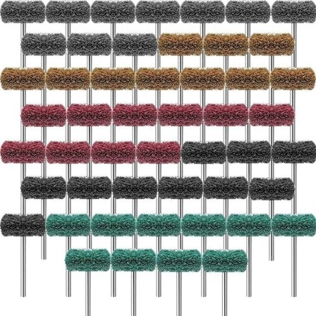 50 stk 1 tommers slipeskiver poleringsskiver slipeskiver med 1/8 tommers skaft for roterende verktøy (120-600 grit)
