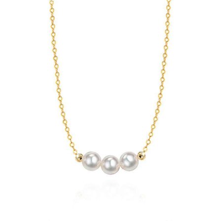 Simpel Lille Fin Perlehalskæde - Lille Juni Fødselssten Perlebar Choker til Kvinder, Robust