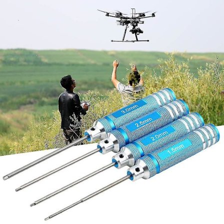 4-pack Hex Skruvmejselverktygssats RC Helikopter Flygplan Bil Blå