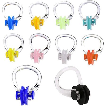 10 stycken silikonnäsklämmor för simning, 10 färger