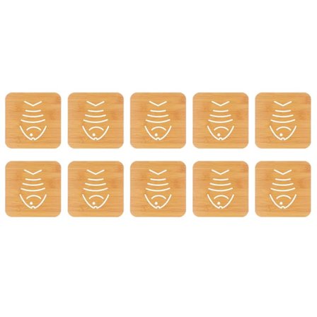 /EA/10kpl ontto pöytämatto jäljitelmä bambu eristys Anti-kuuma kulho Kupinmatto Keittiötarvikkeet Pieniä kaloja