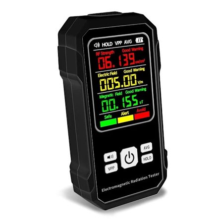 Elektromagnetisk Strålingsmåler EMF-måler SORT Sort[ca]