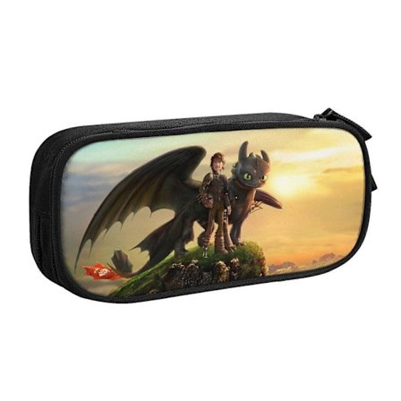 i172 Sådan Træner Du Din Drage Tandløs Penalhus Stor Kapacitet Pen Taske Dobbelt Lynlåse Pen Taske Kontorartikler Taske Kosmetik Taske Med Rum