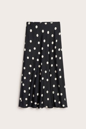 Kappahl | Satynowa spódnica w kropki | Czarne