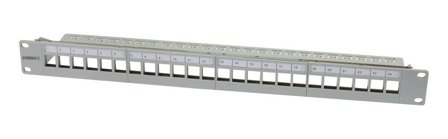 SYNERGY Keystone,Modulträger, 19Patchpanel für 24xTP-Modul, 1HE(t 94mm), Lichtgrau, V31, Synergy 21,