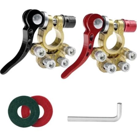 TS-Batteriklemmer, Hurtigkobling Batteripoler, Positive og Negative Batteripol Koblinger Bil Batteriklemme Messing p