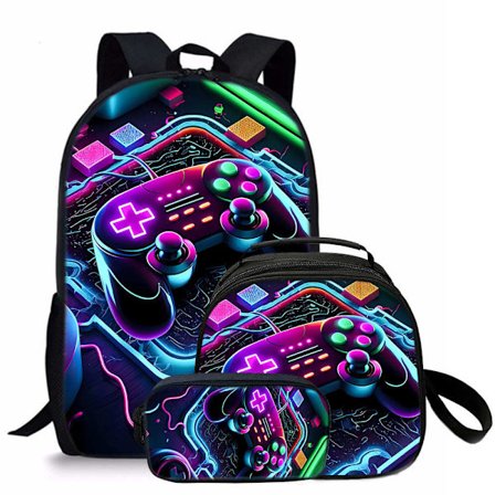 Studentryggsäck 3-delars Lättviktig Vattentät Barnryggsäck Lunchväska Pennväska (Typ 6)