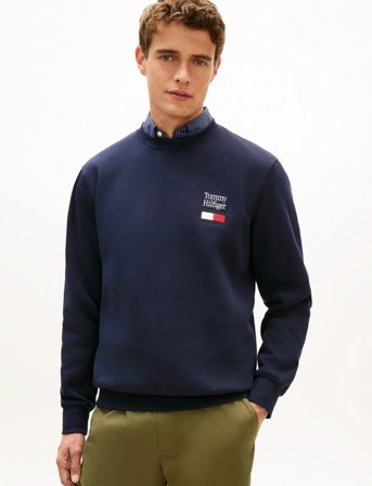 Tommy Hilfiger Tommy Embro Flag Sweatshirt - Navy - M
