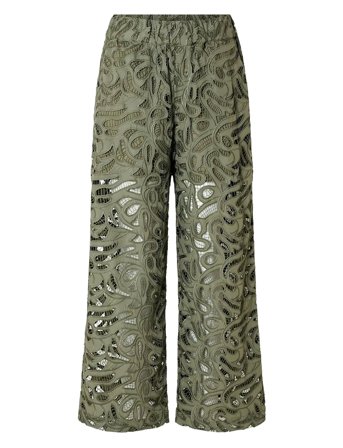 Slfallia Hw Broderi Pant B Khaki Selected