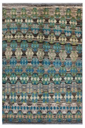 120X179 Tapete Moroccan Berber - Afghanistan Moderno Preto/Verde Escuro (Lã, Afeganistão) Carpetvista