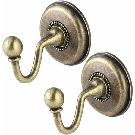 60 mm høj enkelthuls antik krog Retro legering dørgardinkrog Et par (bronze)