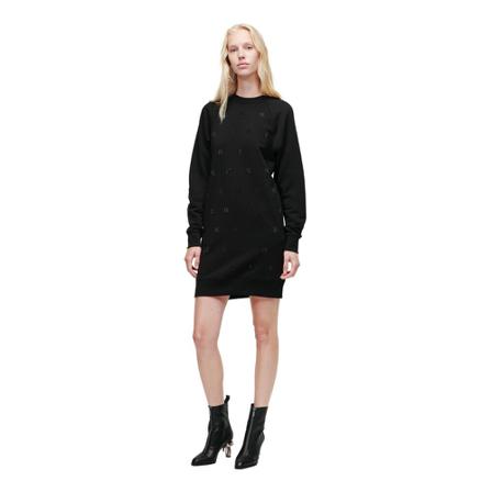 Karl Lagerfeld Monogram Rhinestone Sweatdress Sort, Dame