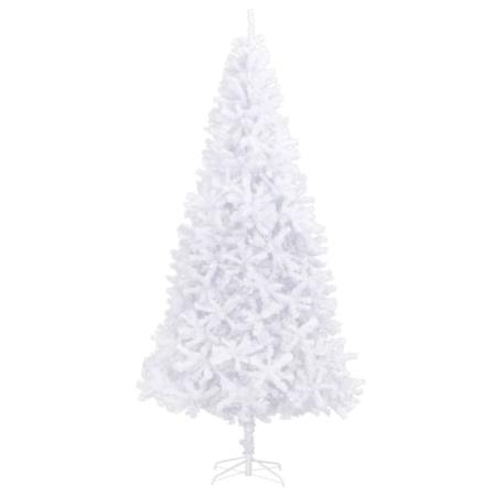 Vidaxl Plastgran Med Led Och Julgranskulor 300 Cm Vit Vit