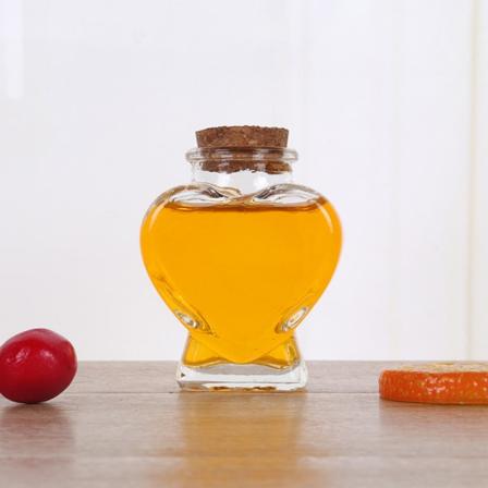 Tyhjiä Mini-Lasipulloja Sydämen Muotoisia Korkkitulpilla, Koristeellisia Lasipulloja Korkkikannella, Pieniä Lasipulloja Purkkeja DIY-Taide- ja 